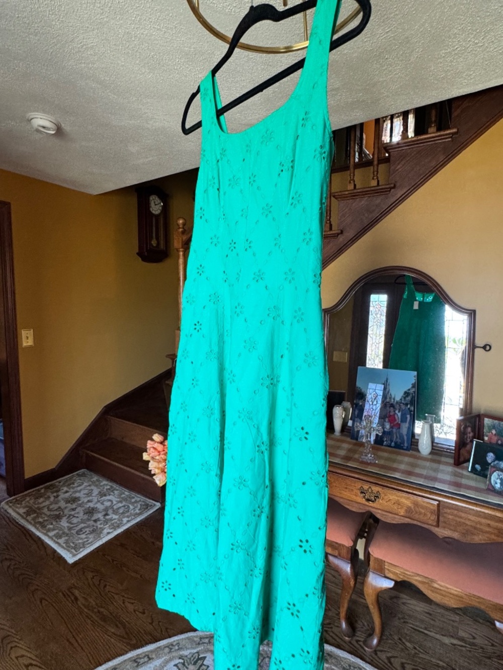 ***J Crew Factory NWT GREEN COTTON midi dress*** - Picture 6 of 15